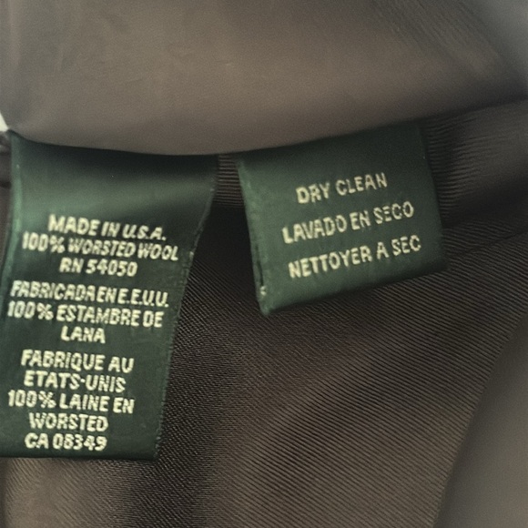 LAUREN Ralph Lauren Womens 100% Wool Equestrian Belted Charcoal Gray Blazer Sz 8 - Picture 11 of 11